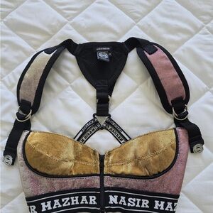 Nasir Mazhar runway metallic harness crop top street-style rave-wear Size xs